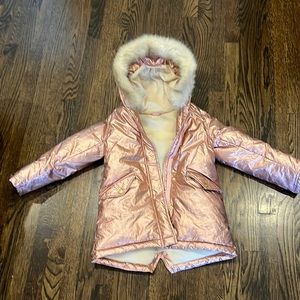 Jcrew girls 6/7 rose gold fleece lined jacket